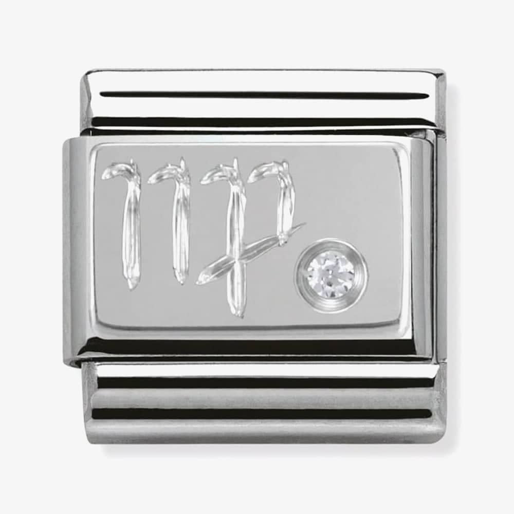 Composable Classic VIRGO ZODIAC CHARM stainless steel, Cubic zirconia and 925 silver