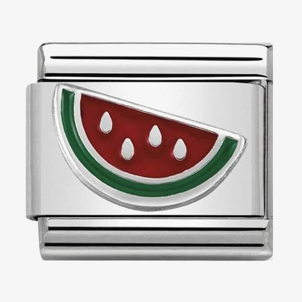Composable Classic WATERMELON CHARM in stainless steel, enamel and silver 925