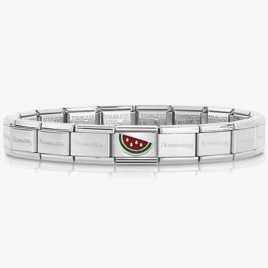Composable Classic WATERMELON CHARM in stainless steel, enamel and silver 925