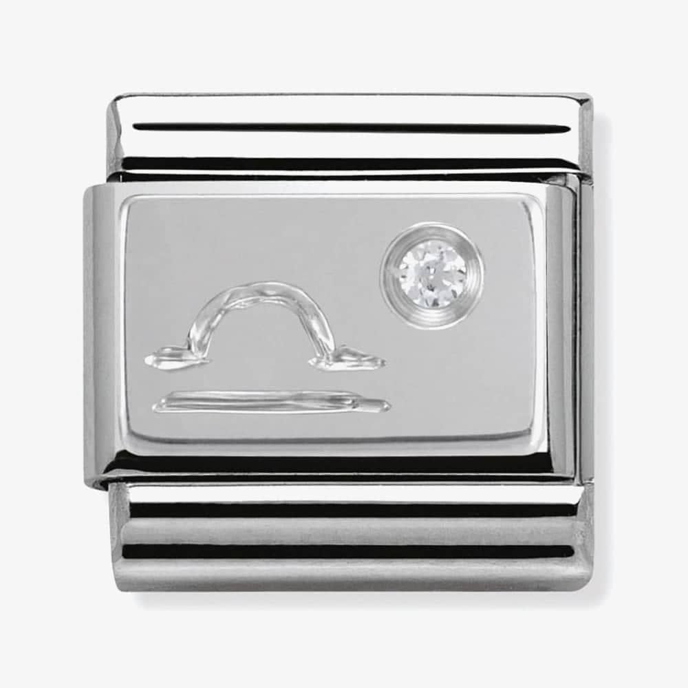 Composable Classic ZODIAC LIBRA CHARM IN stainless steel, Cubic zirconia and 925 silver