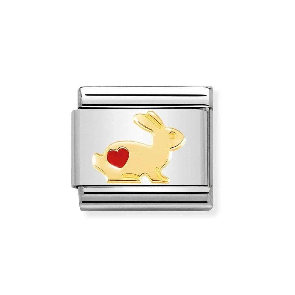 Composable Classic link Rabbit with Red Heart Charm