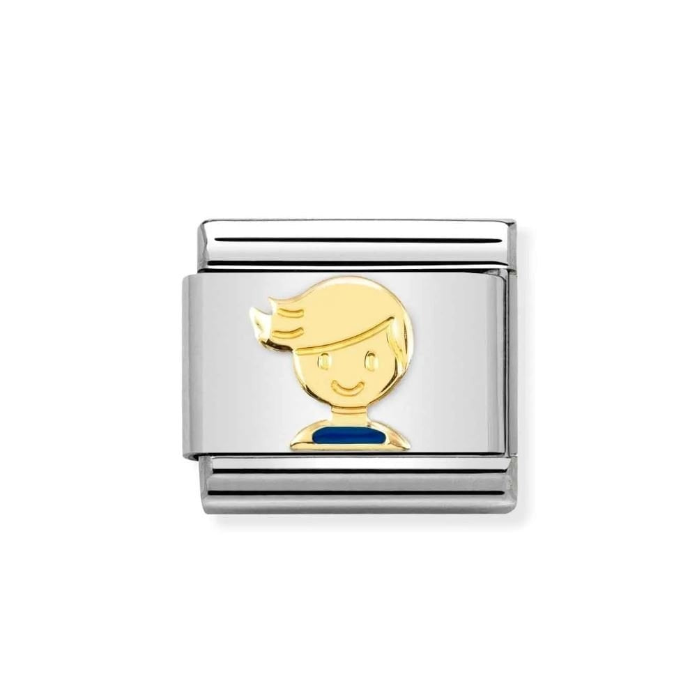 Composable Link, Blue Boy in gold Charm
