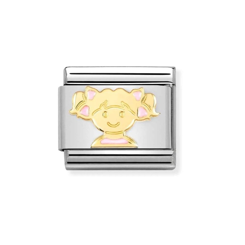Composable Link, Pink Girl in gold Charm