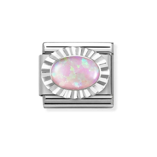Composable Link, Pink Opal and sterling silver Charm