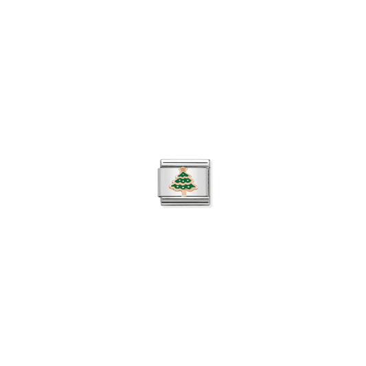 Composable Link, Rose Gold Christmas Tree Charm