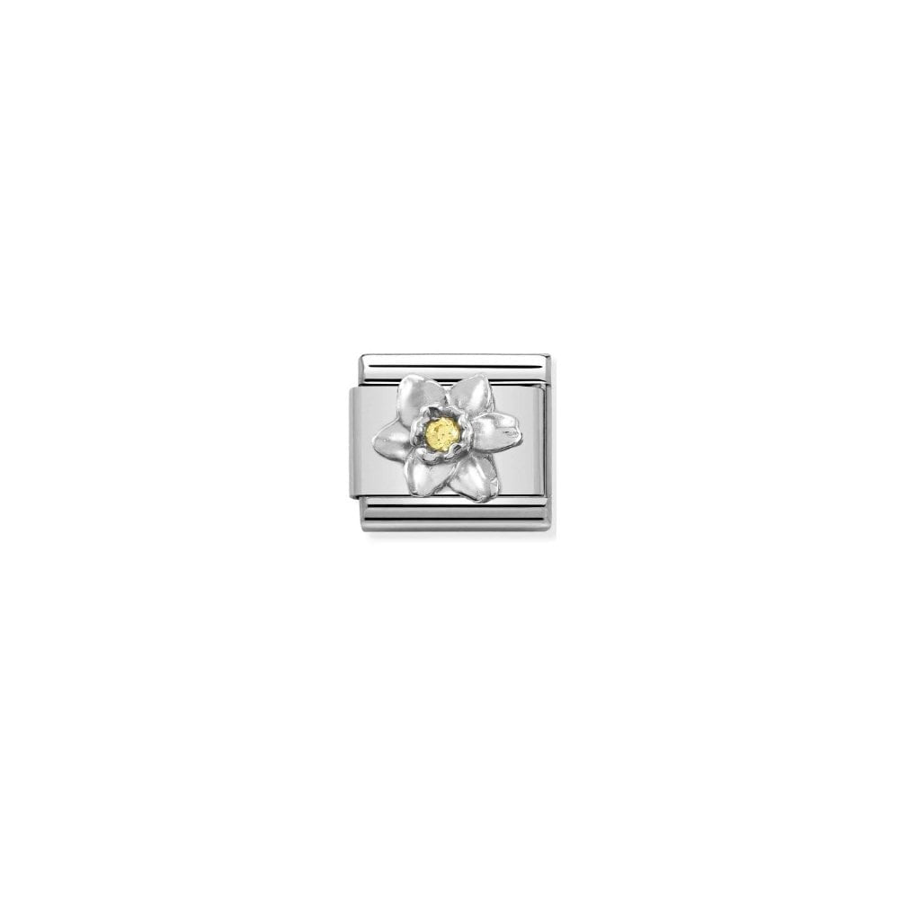 Composable Link, Silver Daffodil, Yellow CZ