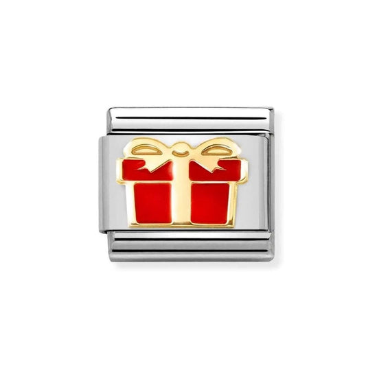 Composable Link, gold Red Gift Charm