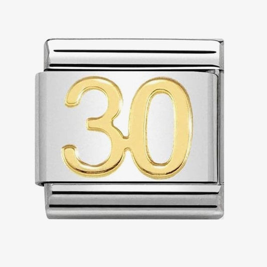 Composable classic "30" link in steel and 18kt gold Link
