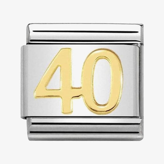 Composable classic "40" link in steel and 18kt gold Link