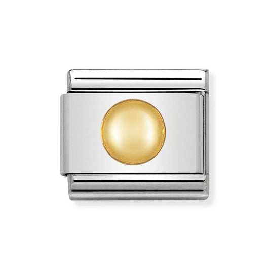 Composable classic BIG DOT link in steel and 18kt gold