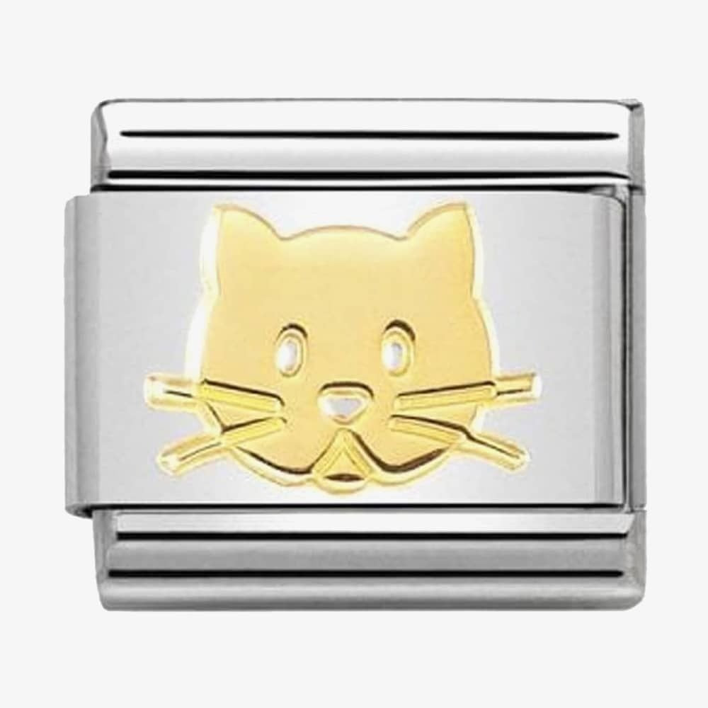 Composable classic CAT link in steel and 18kt gold