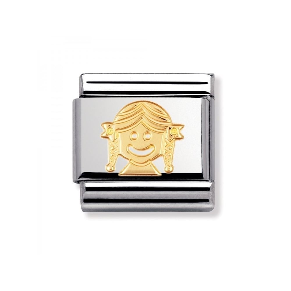 Composable classic GIRL link in steel and 18kt gold