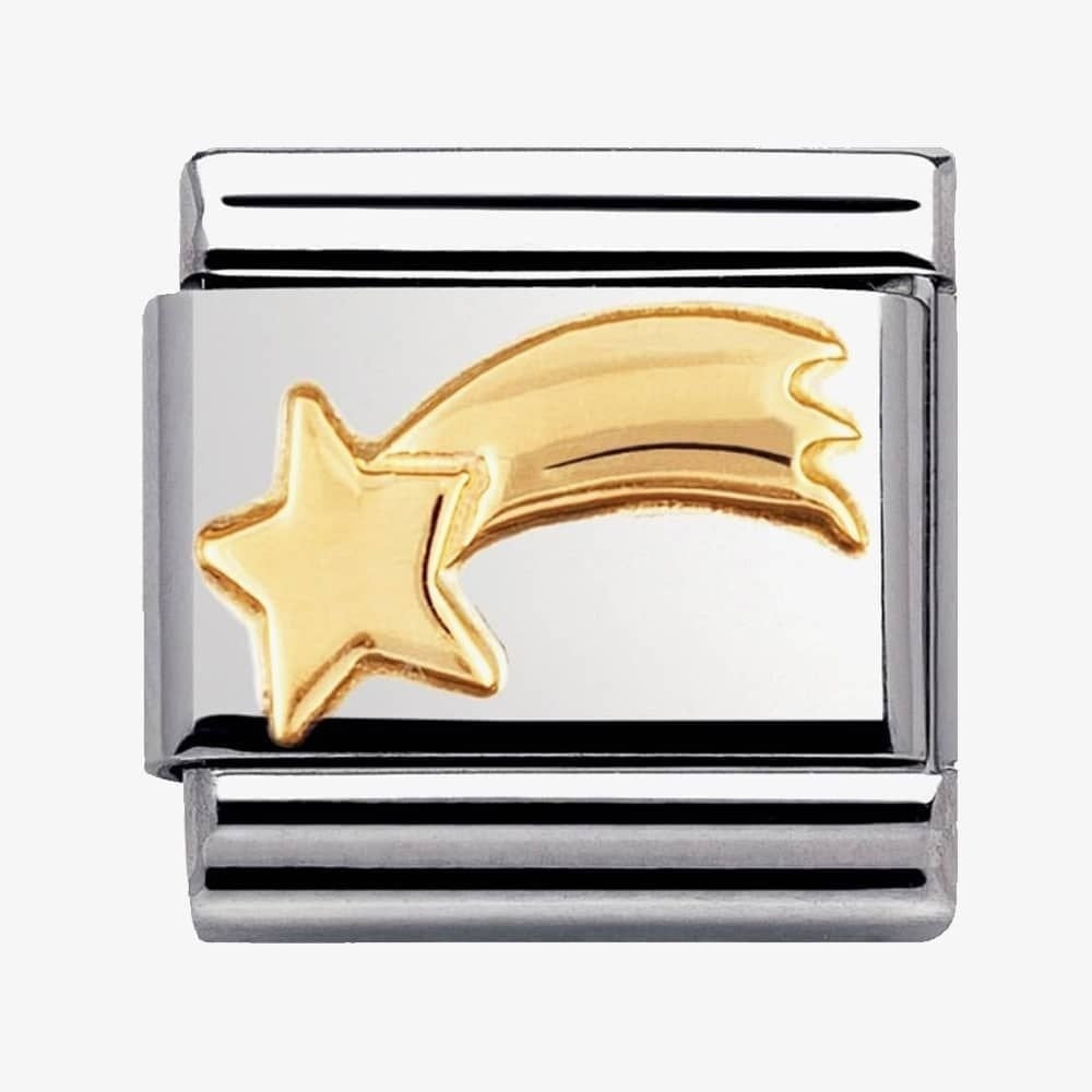 Composable classic SHOOTING STAR link in steel and 18kt gold