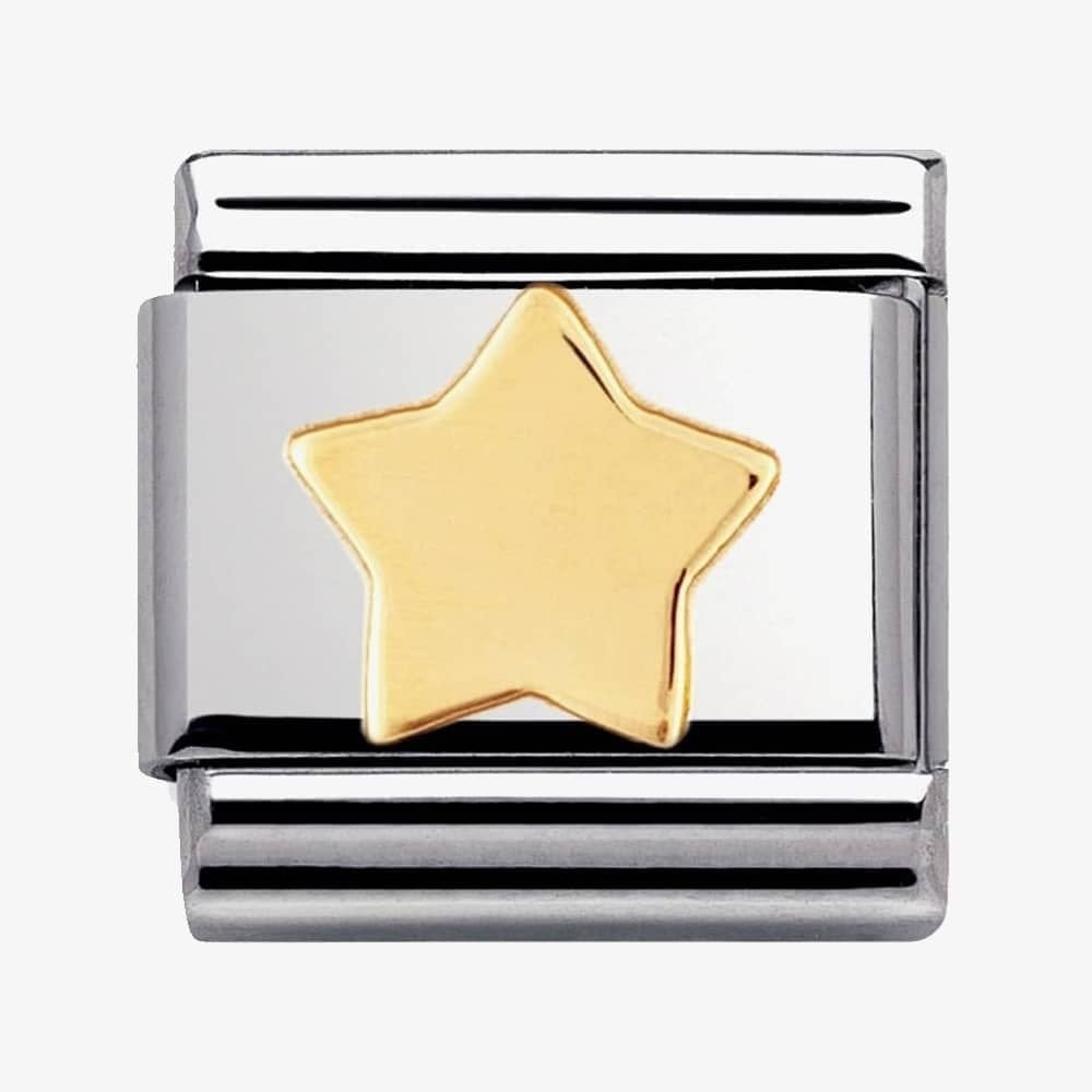 Composable classic STAR link in steel and 18kt gold