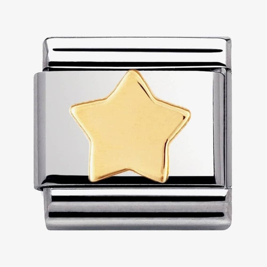 Composable classic STAR link in steel and 18kt gold