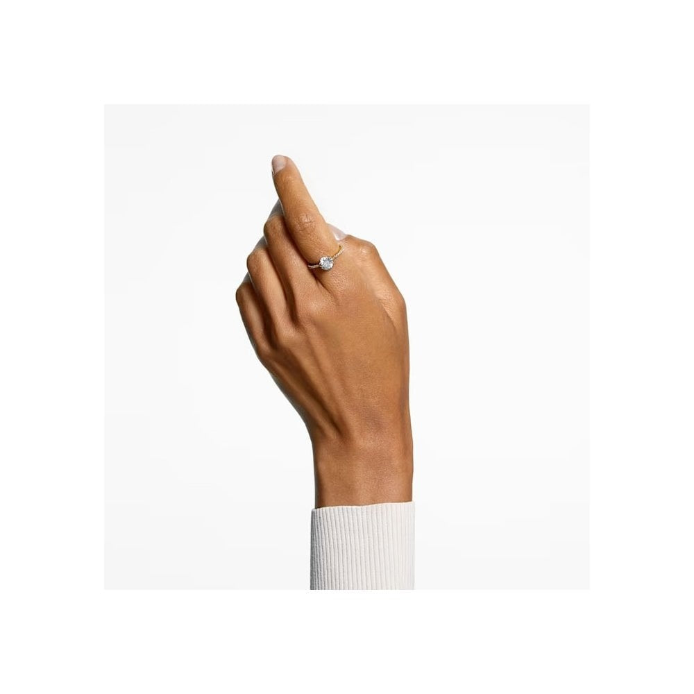 Constella cocktail ring Princess cut, Pavé, White, Rhodium plated