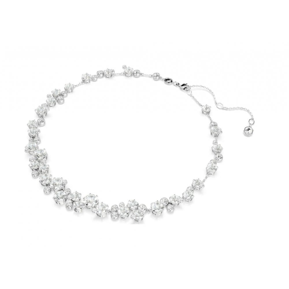 Constella necklace Round cut, White, Rhodium plated
