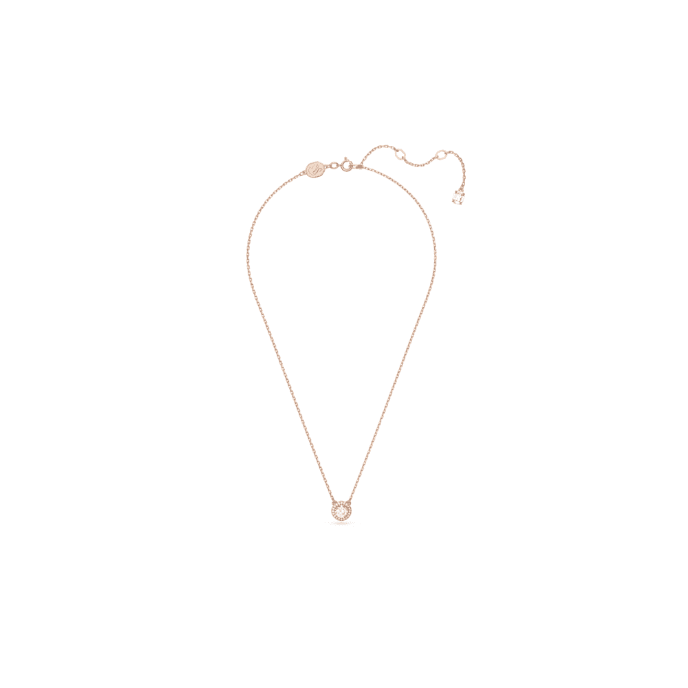 Constella pendant, Round cut, White, Rose gold-tone plated