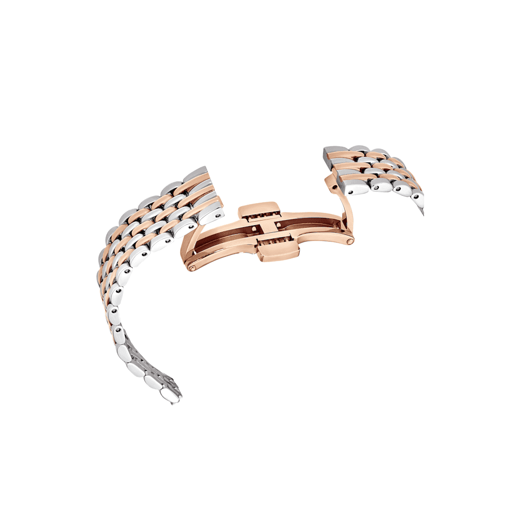 Crystalline Aura watch, Swiss Made, Metal bracelet, Rose gold tone, Mixed metal finish