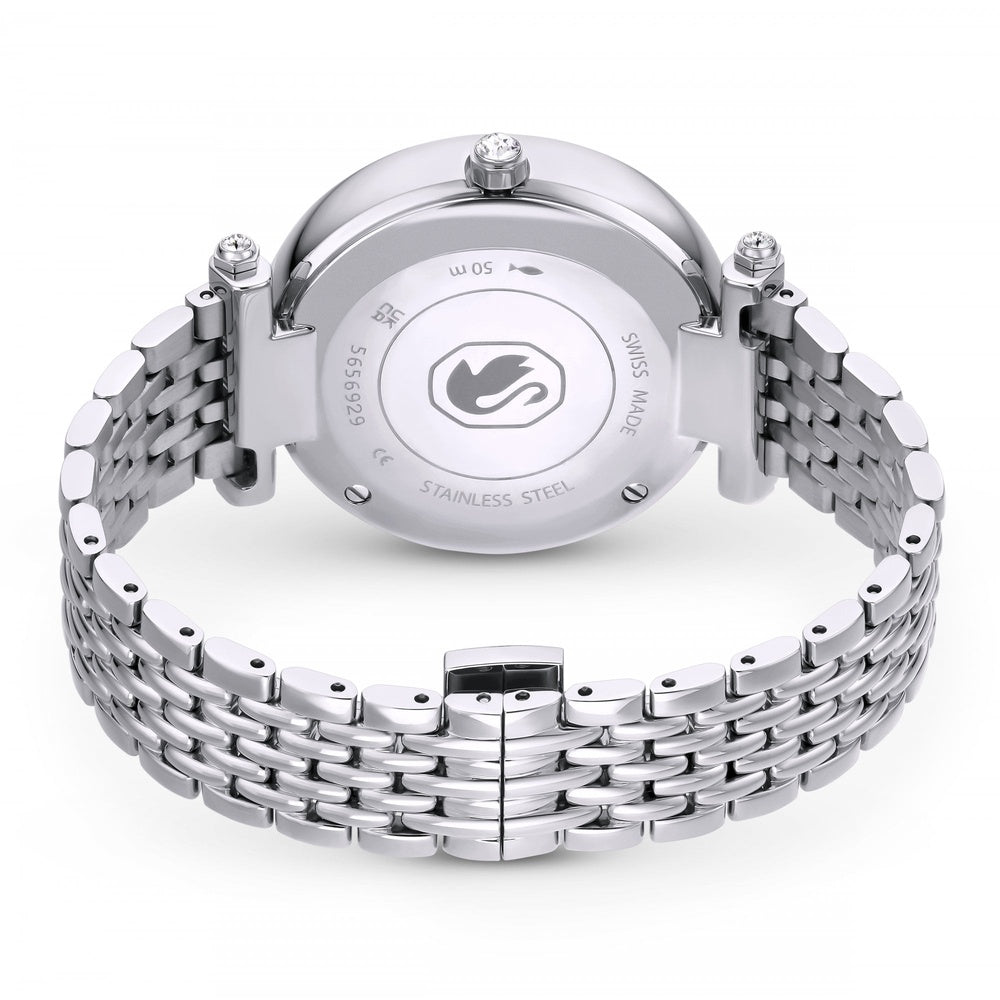 Crystalline Wonder watch Swiss Made, Metal bracelet, Silver Tone, Stainless steel