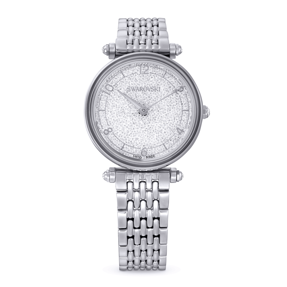 Crystalline Wonder watch Swiss Made, Metal bracelet, Silver Tone, Stainless steel
