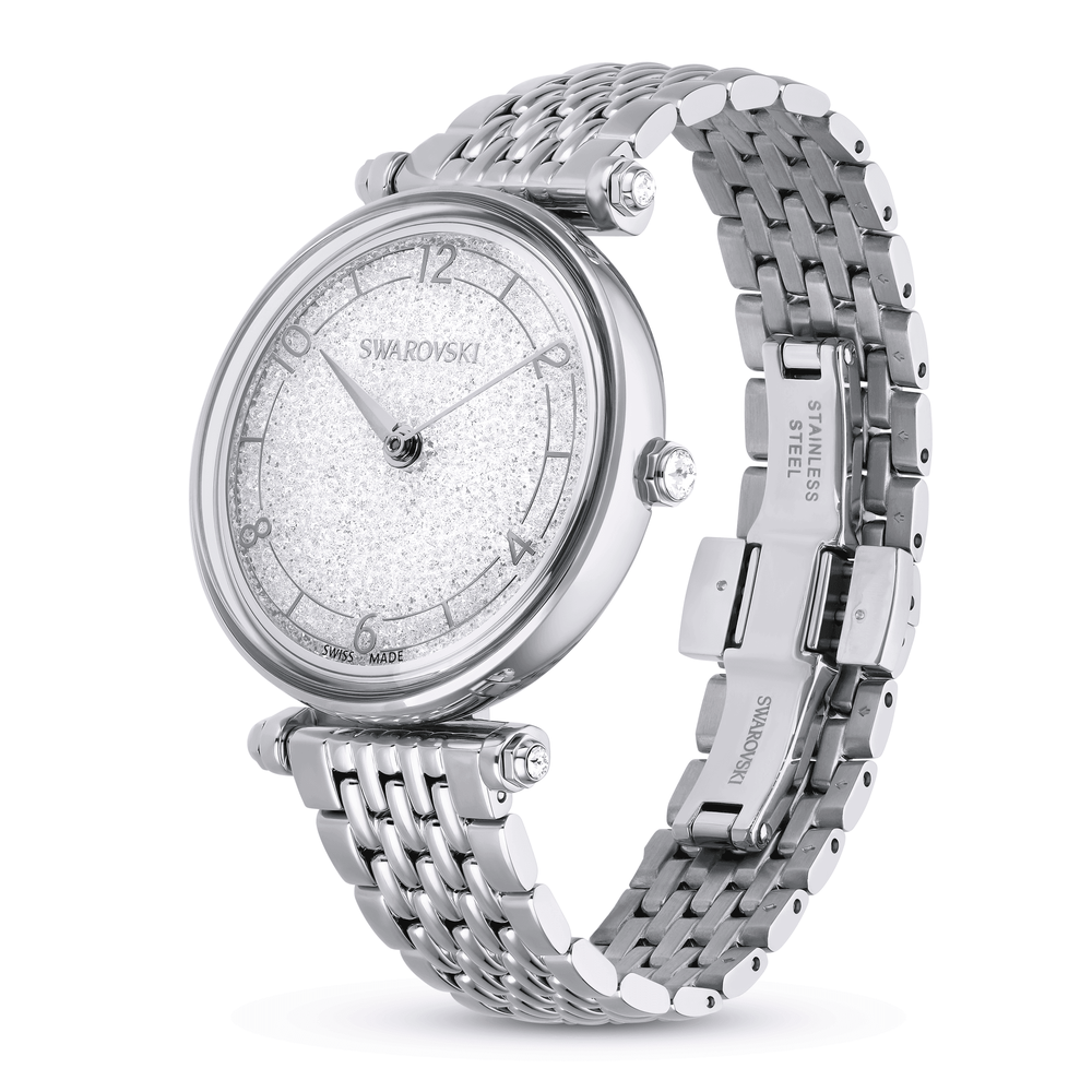Crystalline Wonder watch Swiss Made, Metal bracelet, Silver Tone, Stainless steel