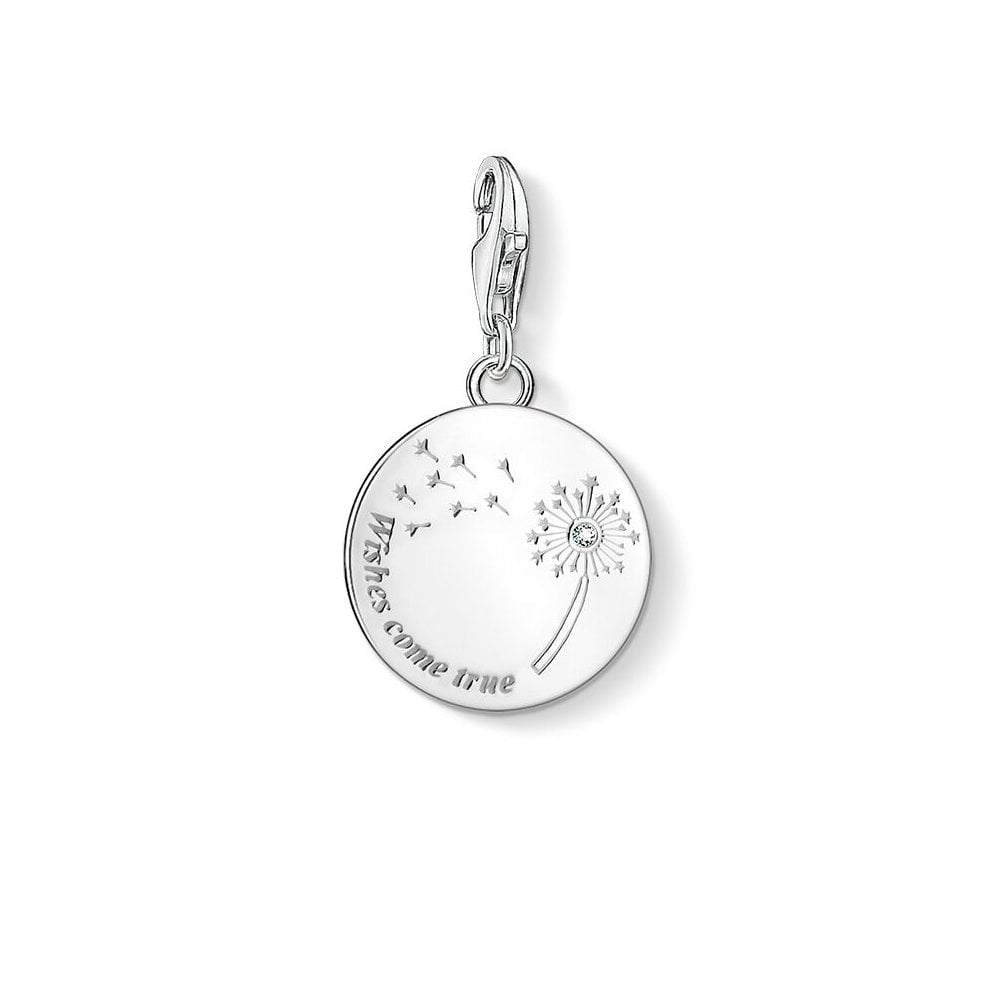 DANELION "WISHES COME TRUE" ROUND DISC CHARM PENDANT