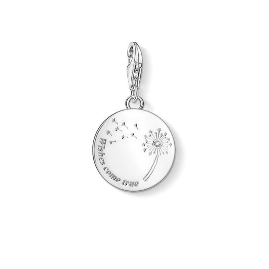 DANELION "WISHES COME TRUE" ROUND DISC CHARM PENDANT