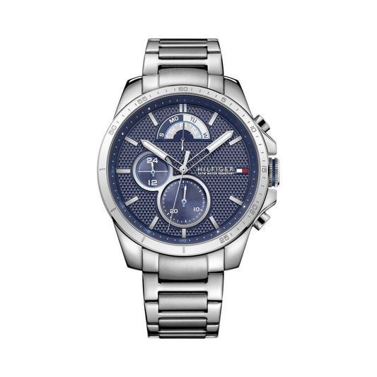DECKER STAINLESS STEEL GENTS BRACELET WATCH WITH NAVY MULTI-FUNCTIONAL DIAL