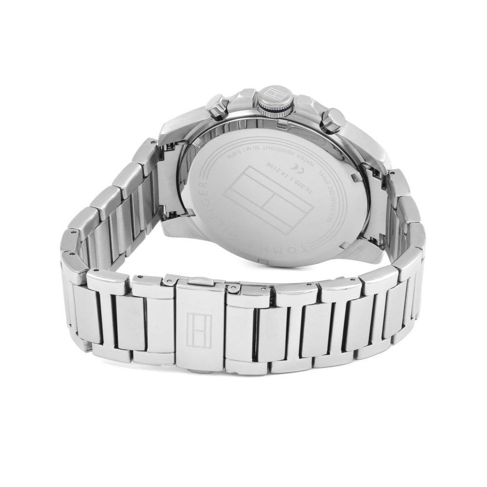 DECKER STAINLESS STEEL GENTS BRACELET WATCH WITH NAVY MULTI-FUNCTIONAL DIAL