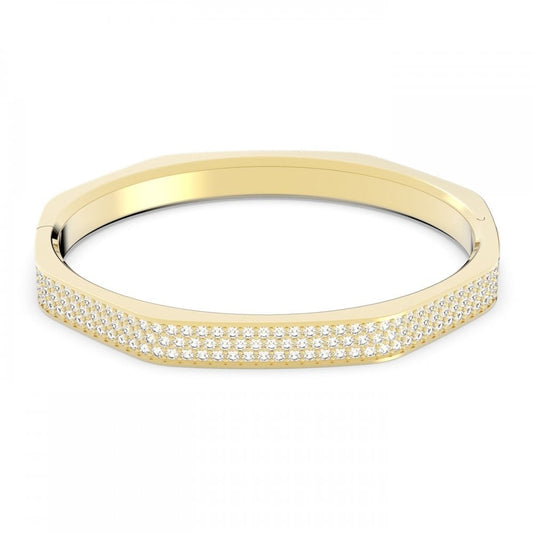 DEXTERA PAVÉ OCTAGON SHAPE GOLD TONE BANGLE 