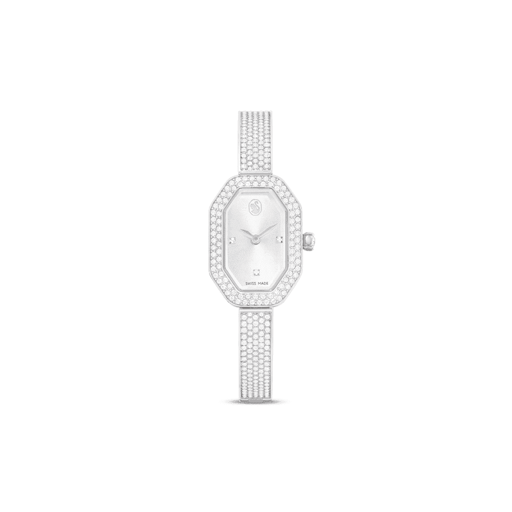 DEXTERA STAINLESS STEEL RHODIUM FINISHED BANGLE WATCH