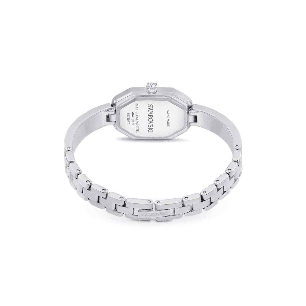 DEXTERA STAINLESS STEEL RHODIUM FINISHED BANGLE WATCH
