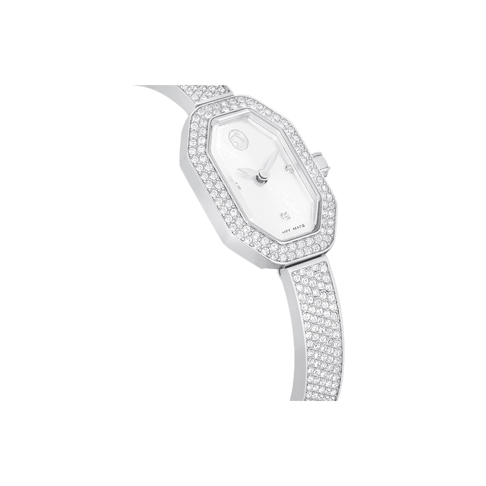 DEXTERA STAINLESS STEEL RHODIUM FINISHED BANGLE WATCH