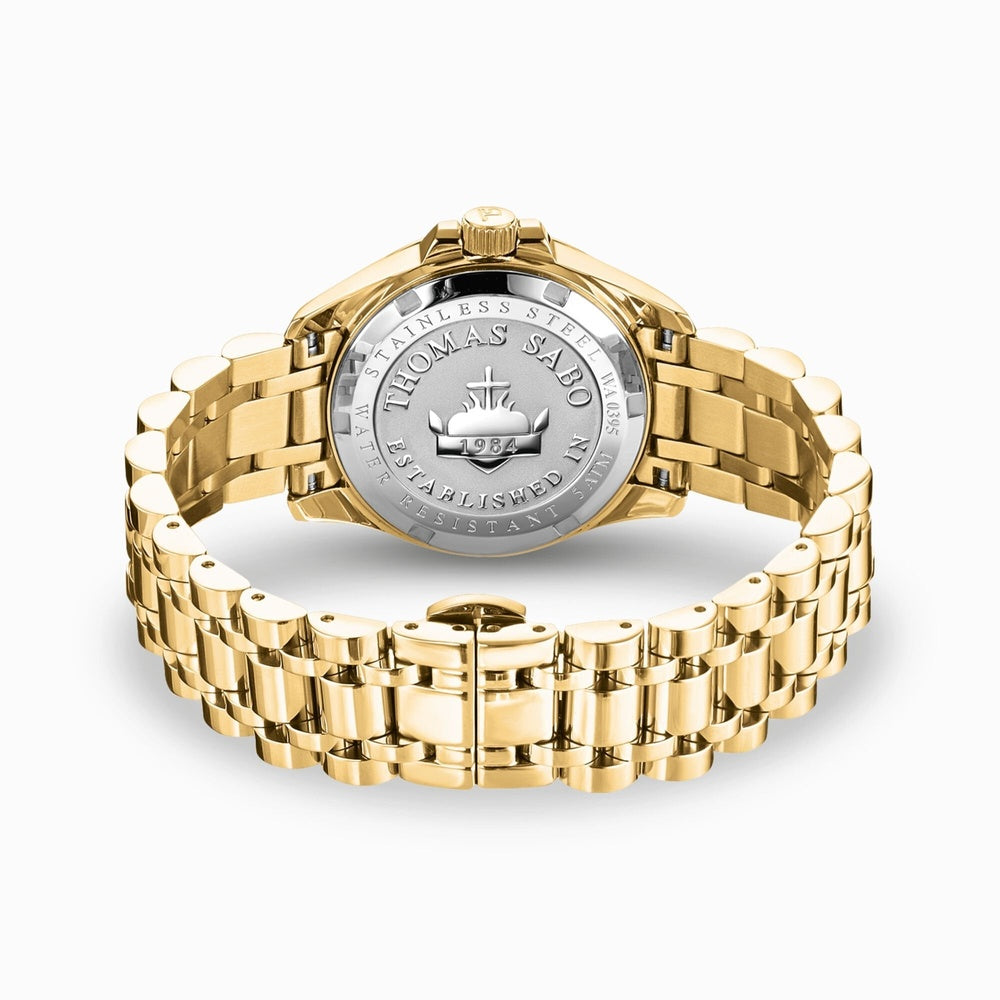 DIVINE RAINBOW, COLOURED STONES, YELLOW GOLD TONE WATCH