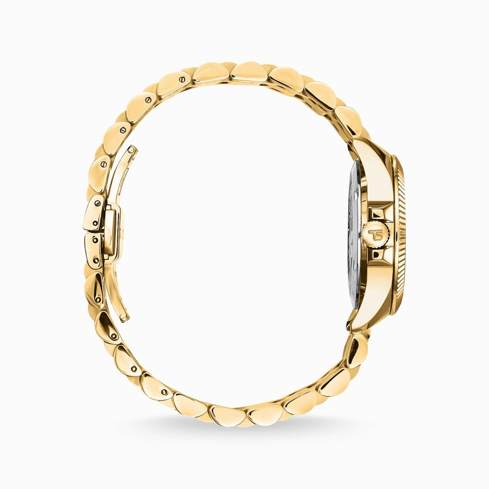 DIVINE RAINBOW, COLOURED STONES, YELLOW GOLD TONE WATCH