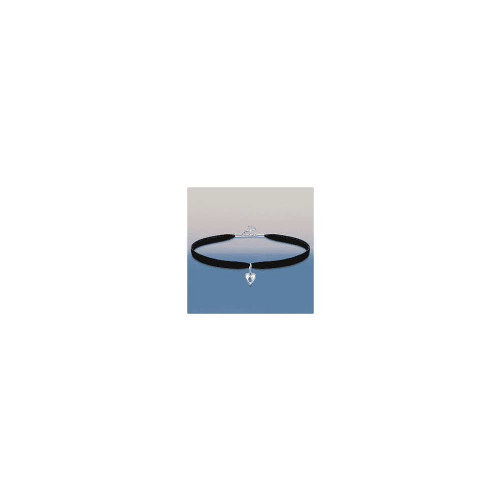 DOUBLE-SIDED BLACK VELVET CHOKER WITH STERLING SILVER CLASP