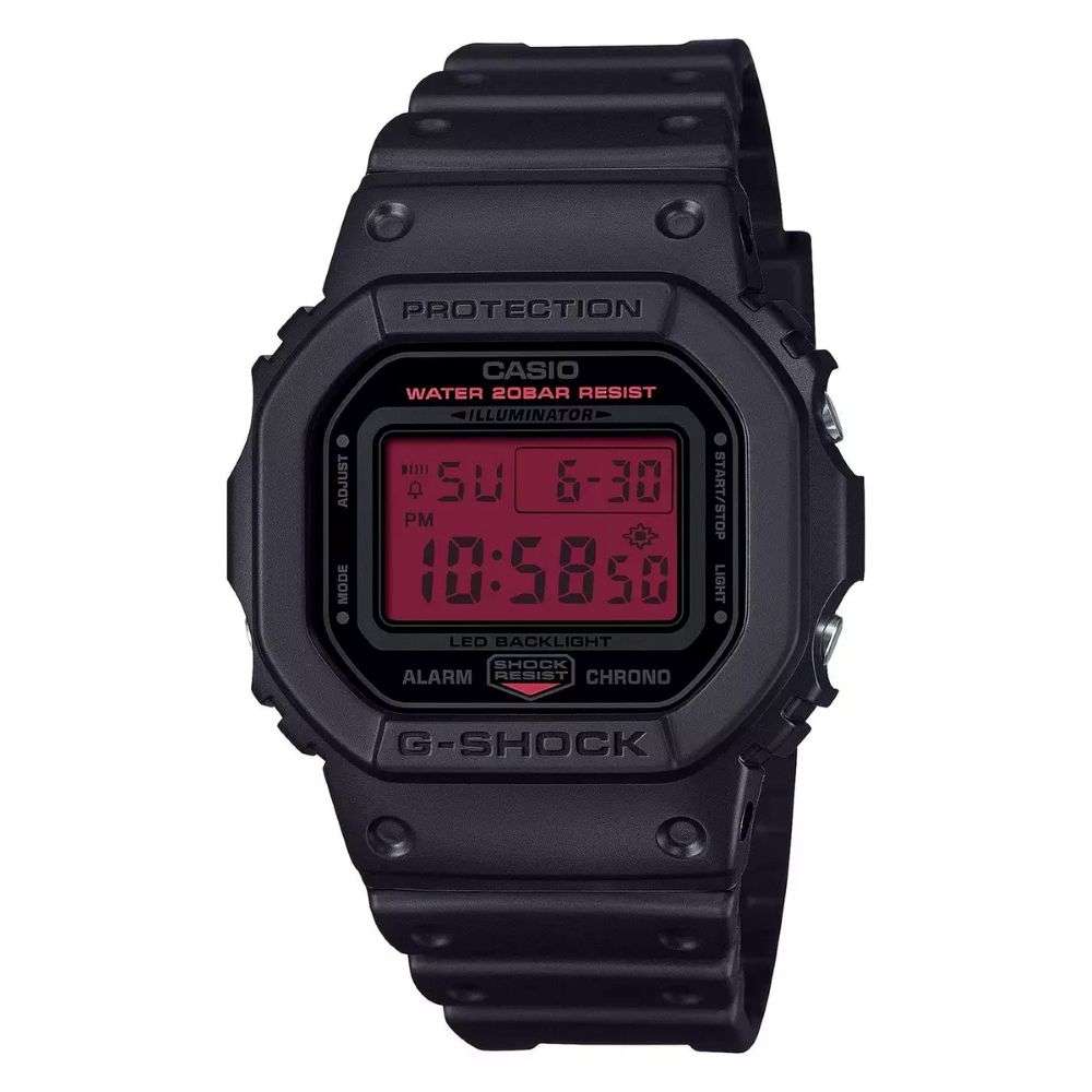 Casio G-Shock Red Digital Dial Gents Black Resin Watch
