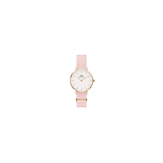 DW Petite Rosewater Rose Gold Ladies Watch with pink Nato strap & 28mm White Dial
