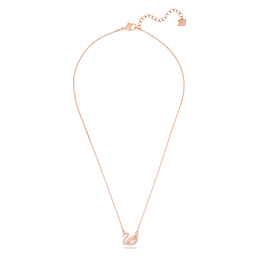 Dazzling Swan necklace, Swan, Pink, Rose gold-tone plated