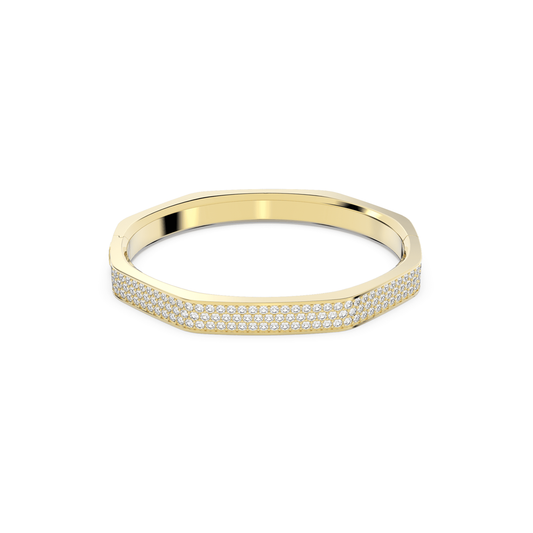 Dextera Octagon shape, White, Gold-tone plated Bangle