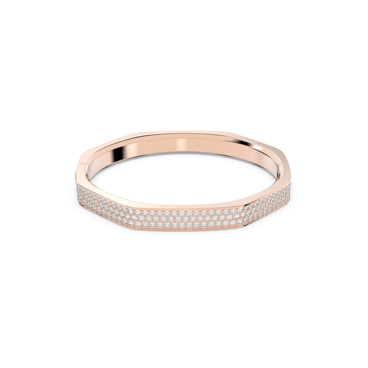 Dextera bangle, octagon shape, white, rose gold L