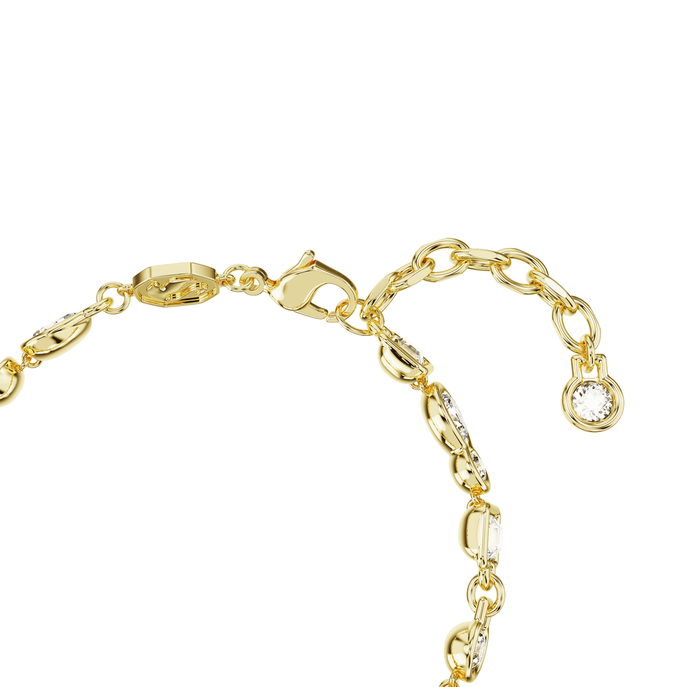 Dextera bracelet Mixed cuts, White, Gold-tone plated