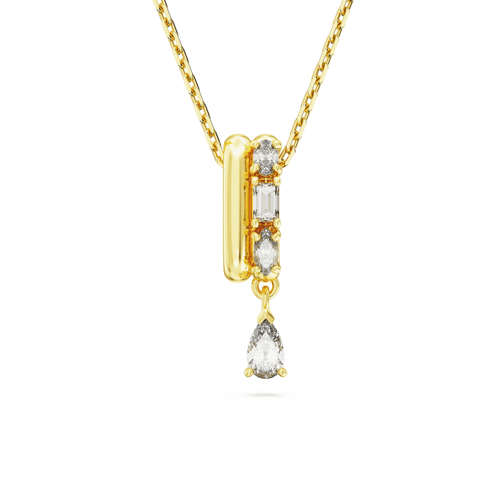 Dextera pendant Mixed cuts, White, Gold-tone plated