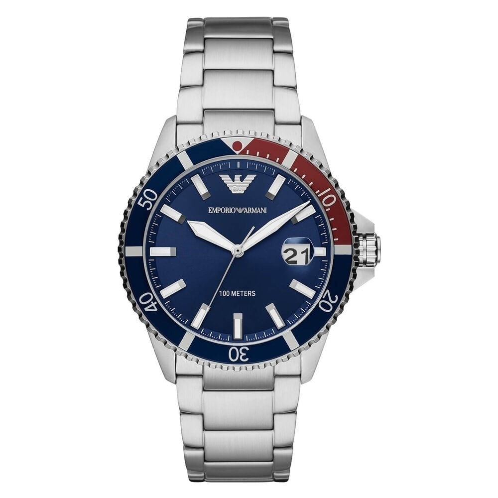 EMPORIO ARMANI DIVER BLUE DIAL 42MM MENS WATCH