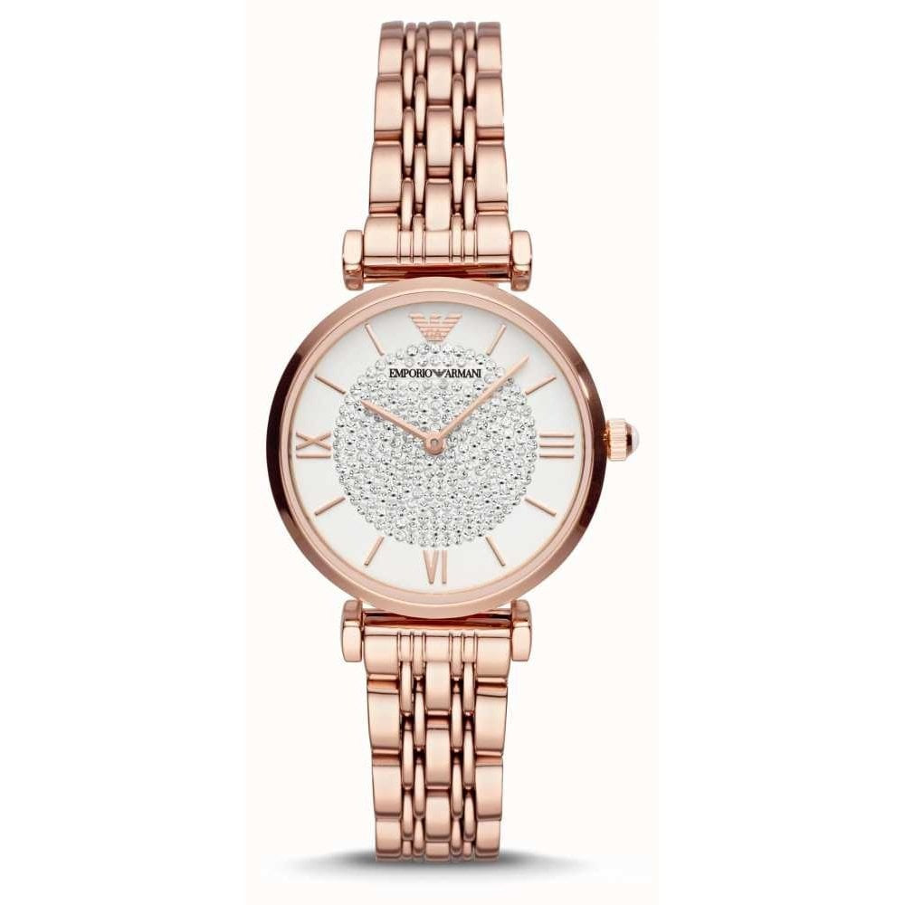 EMPORIO ARMANI GIANNI T-BAR ROSE GOLD 32MM LADIES WATCH