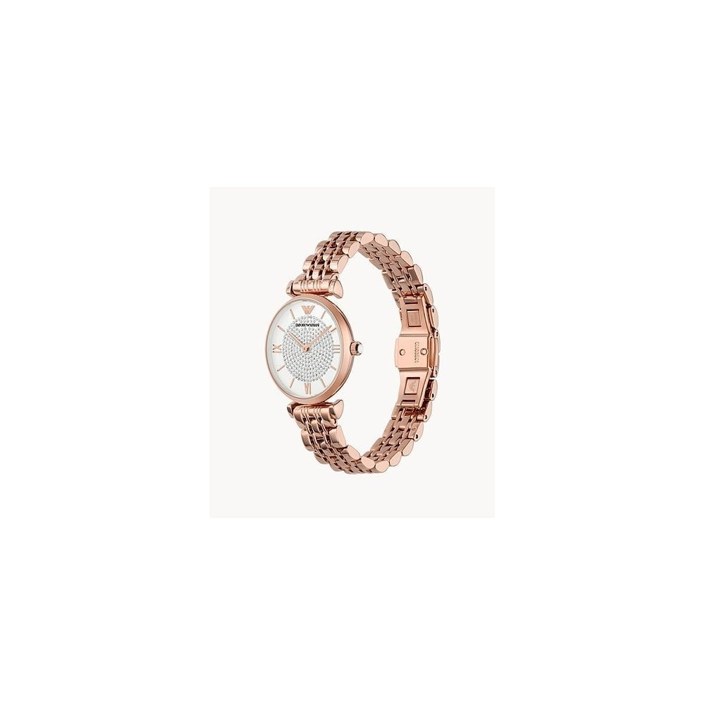 EMPORIO ARMANI GIANNI T-BAR ROSE GOLD 32MM LADIES WATCH