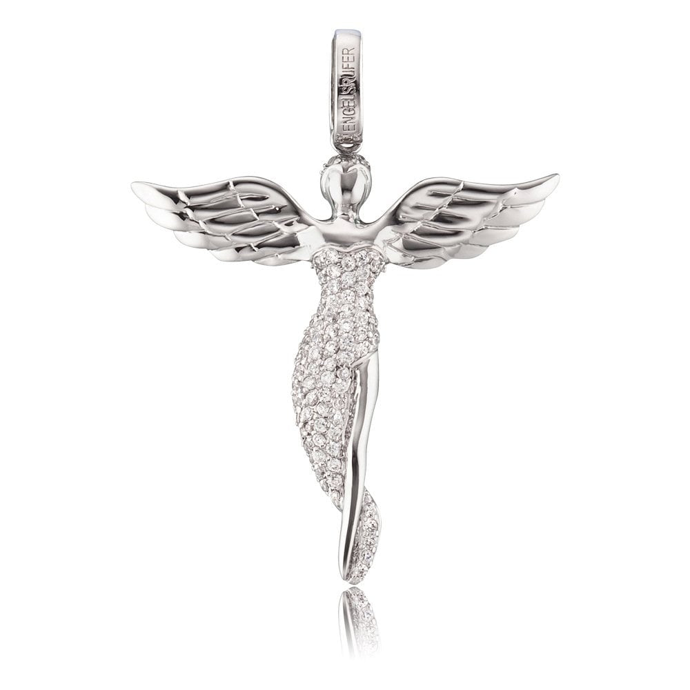 ENGELSRUFER STERLING SILVER ANGEL PENDANT WITH CUBIC ZIRCONIA