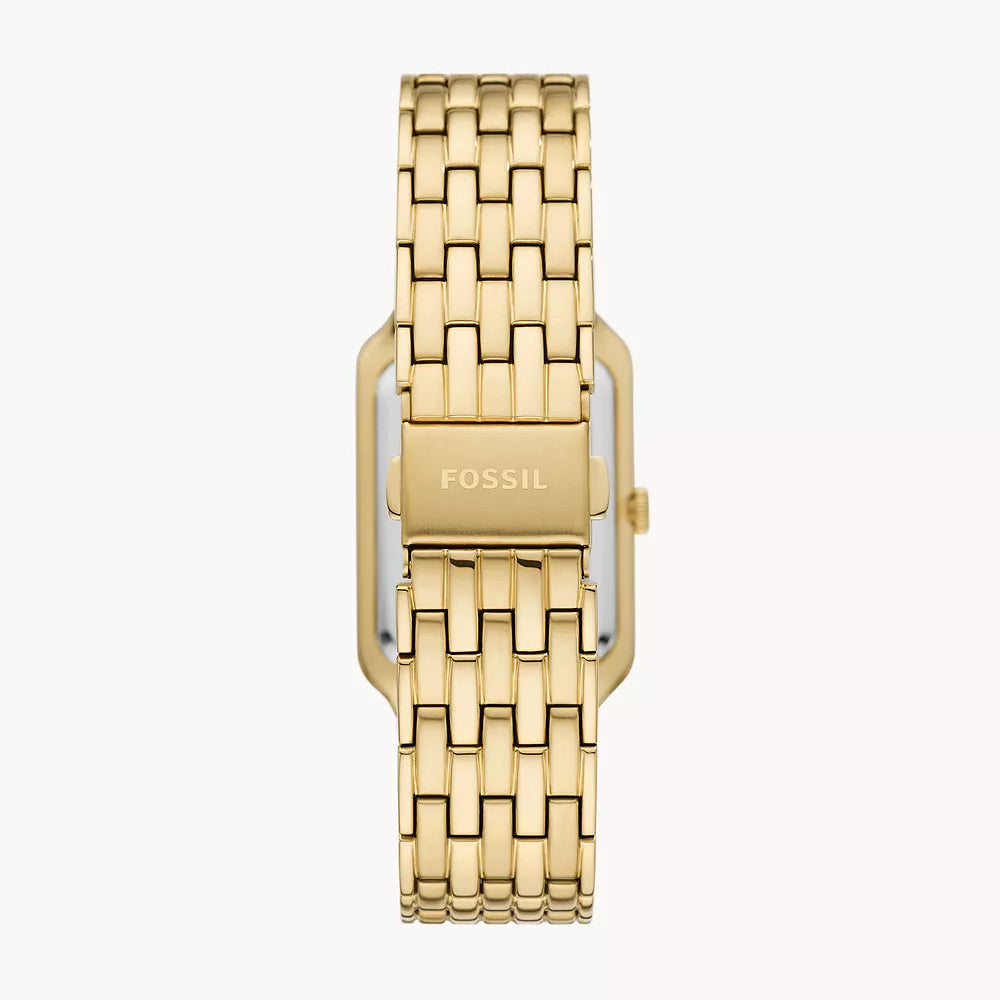 Raquel Three-Hand Date Gold-Tone Stainless Steel Fossil Watch