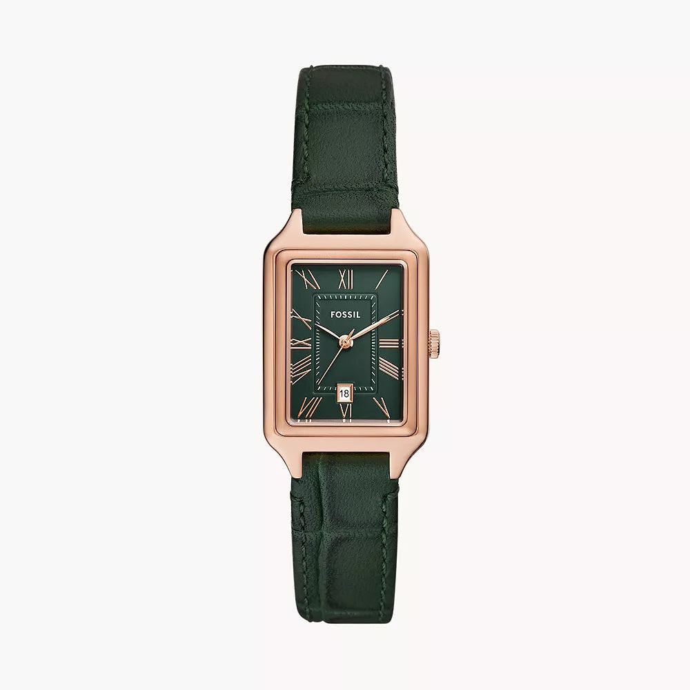 RAQUEL FOSSIL GREEN DIAL GREEN CROCO LADIES LEATHER WATCH